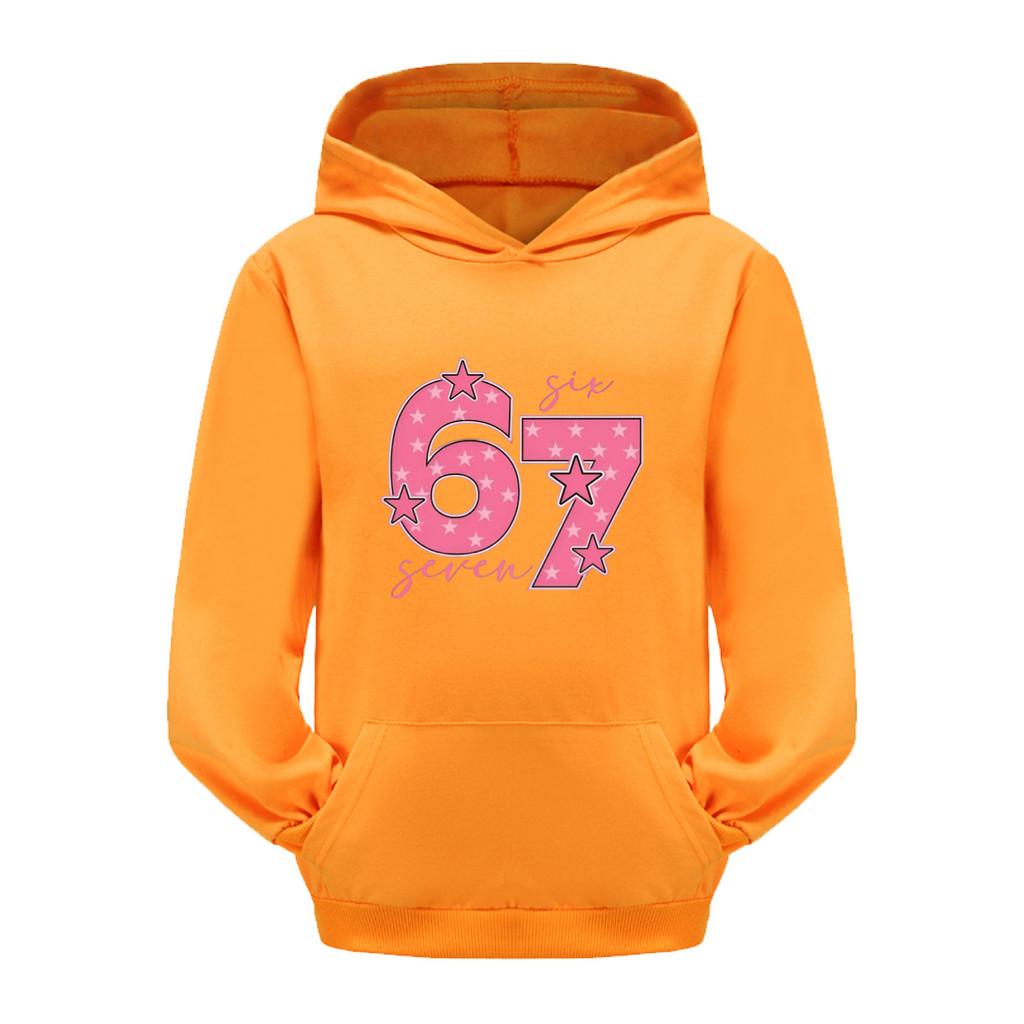 5291 Kids Boys Girls Steal a Brainrot 67 Printed Multi-color Long Sleeves Hoodies