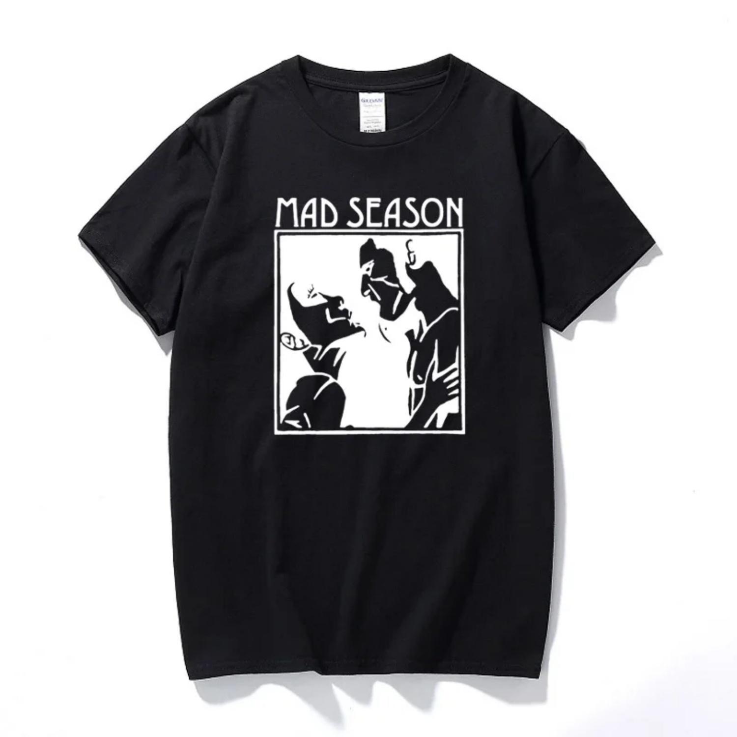 Mad Season Above T Shirt Music Grunge Rock Alice In Chains Screaming Trees   T Shirt Harajuku Retro Tee S чёрный