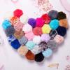 50-piece Set Pom Pom Keychain Fluffy Faux Fur Pompoms Keychain with Split Ring and Keyrings for Bag Charm Accessories