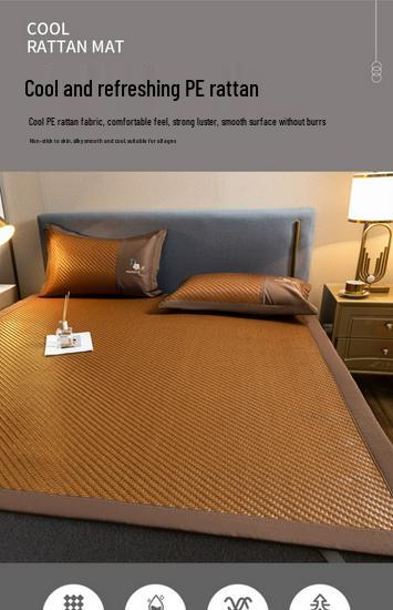 Customizable 2026 High-End Thickened Rattan Air Conditioning Mat - Foldable Ice Silk Cool Summer Mat