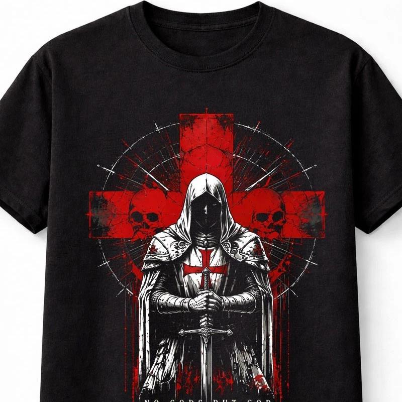 Templar Knight Gothic Crusader Skull Horror Unisex TShirt S