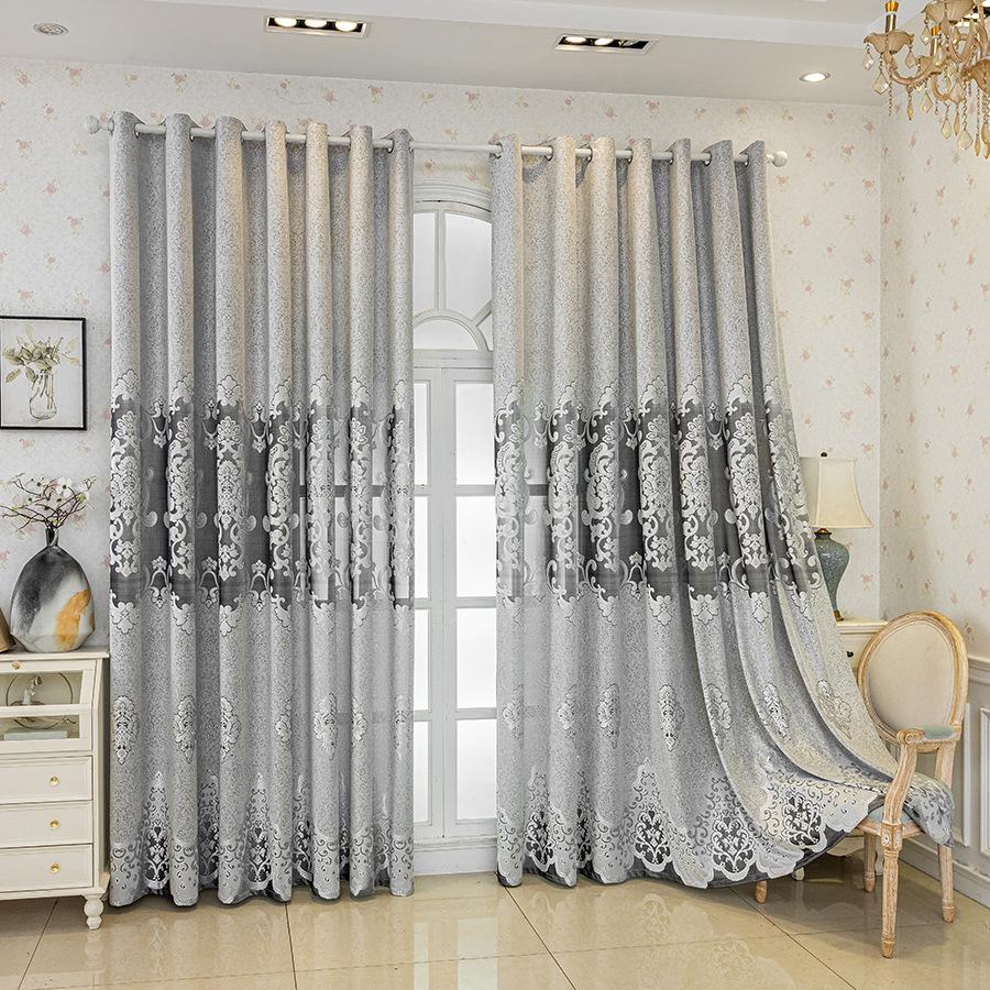 High-end Atmospheric Luxury European Hollow Jacquard Curtains Living Room Bedroom Balcony Villa Palace