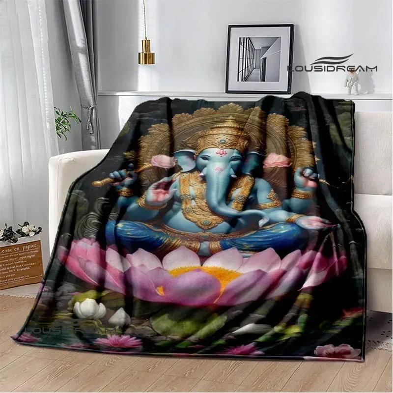 Retro Ganesha Printed Blankets Warm Flannel Blankets Soft and Comfortable Blanket Bed Linings Blankets for Beds Birthday Gift