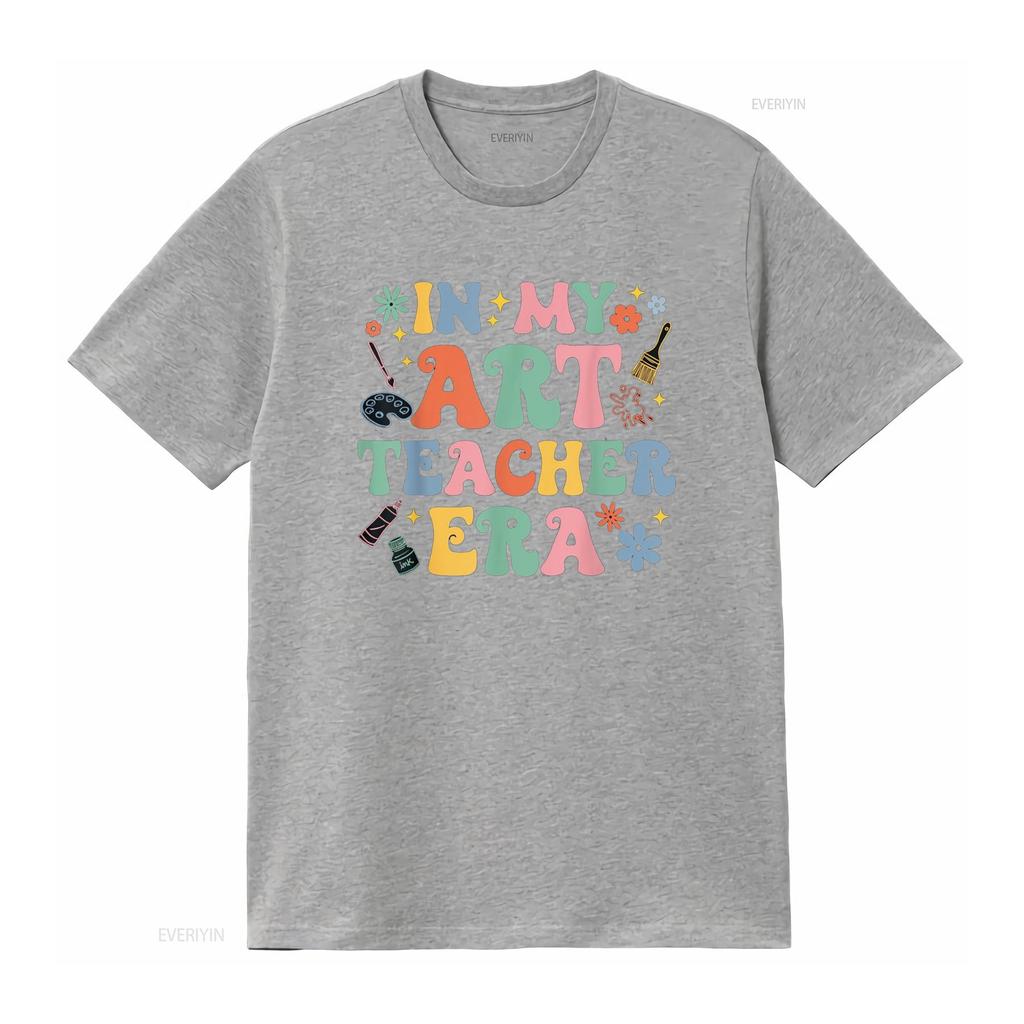 Groovy In My Art Teacher Era Back To School T Shirt Vintage Washed Designer Clothes Comfortable Streetwear Graphic Homme Unisex