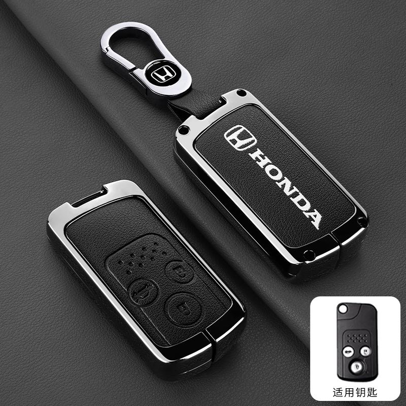 CPO1 Zinc Alloy Leather New Car Key Case Fob Cover For Honda Fit Jazz Shuttle GP2 Spada StepWgn RG1 Freed Spike Ge6 2/3 Accessories
