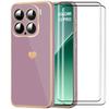 Coque de protection - Xiaomi - 15 Pro - Antichoc - Léger - Violet avec motif cœur