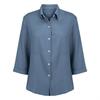Womens Button Down Shirts 3/4 Sleeve Casual Collared Shirt Loose Blouses Solid Color Tops With Pocket