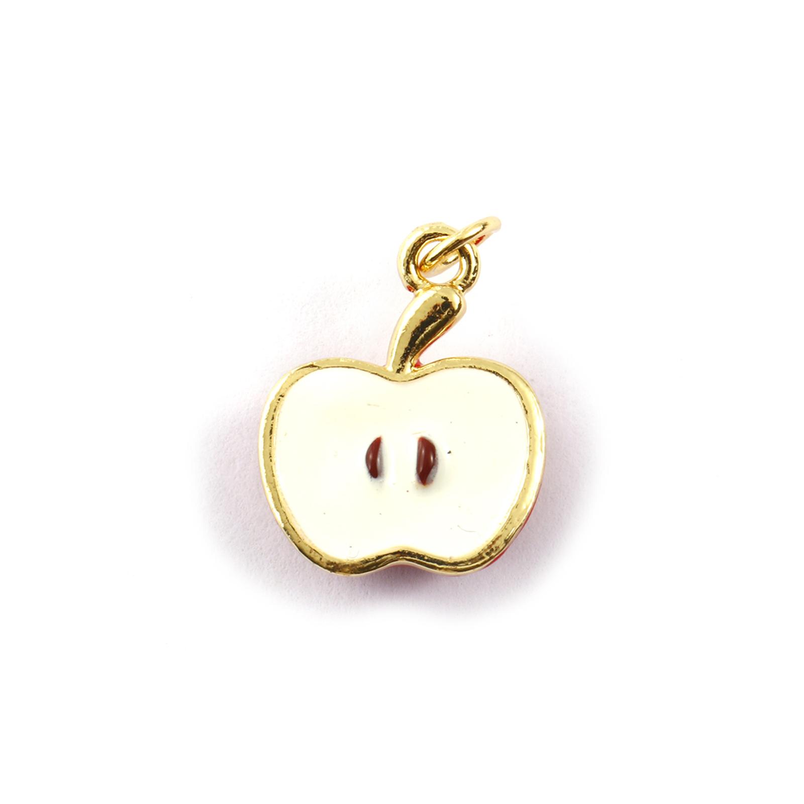 

1 Piece Brass Charms 18K Gold Plated Enamel 3D Apple Orange Heart Watermelon Pendants For DIY Necklace Bracelet Jewelry Making