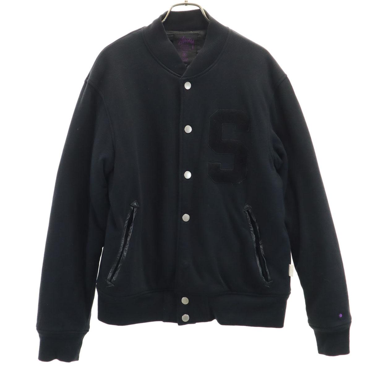 

STUSSY sweat Stajan S black Batting jacket Men s Used