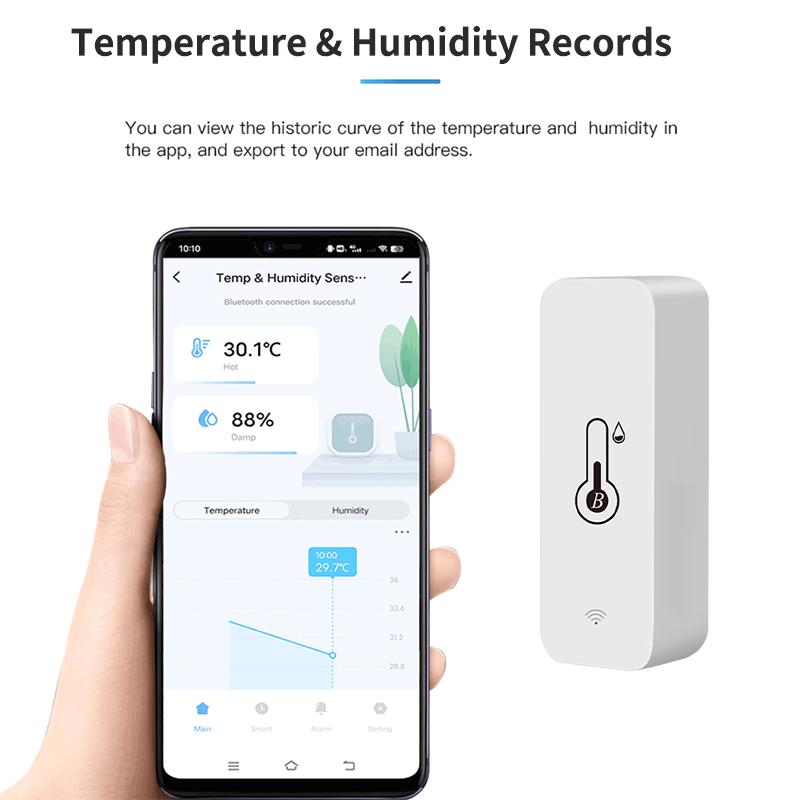 Tuya BT Smart Temperatur-Feuchtigkeitssensor Innen-Hygrometer Bluetooth-kompatibel APP Fernbedienung Funktioniert mit Alexa Google Home