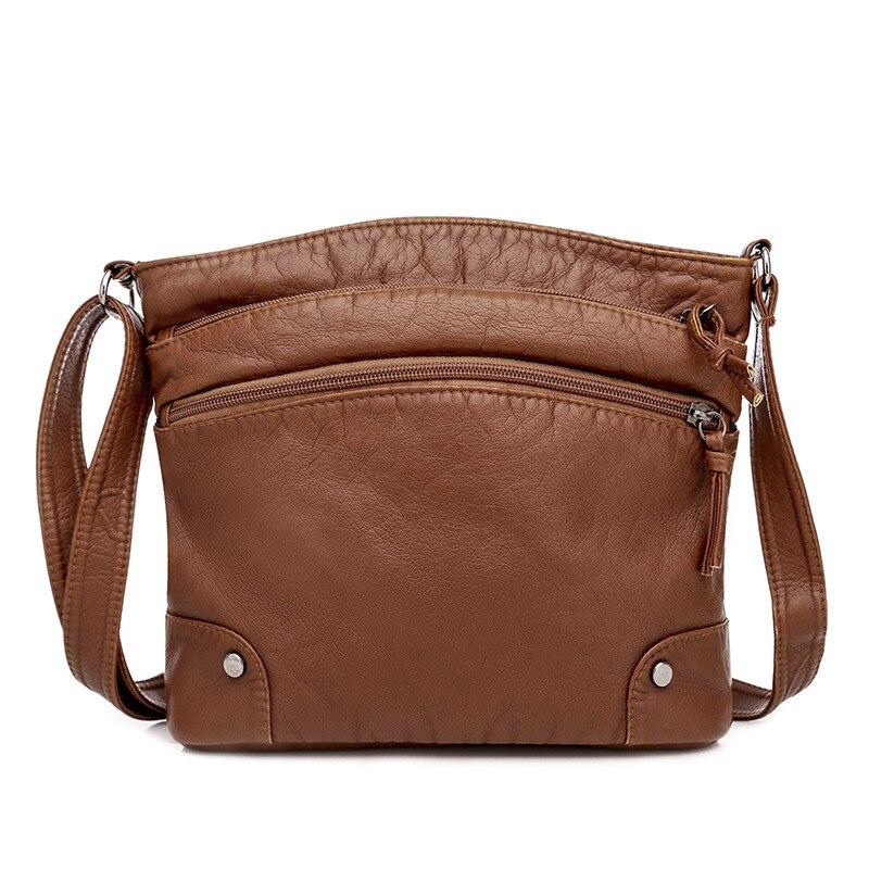 Borsa da donna retrò Doppia cerniera Borse a tracolla da donna in morbida pelle Borse a tracolla da donna firmate