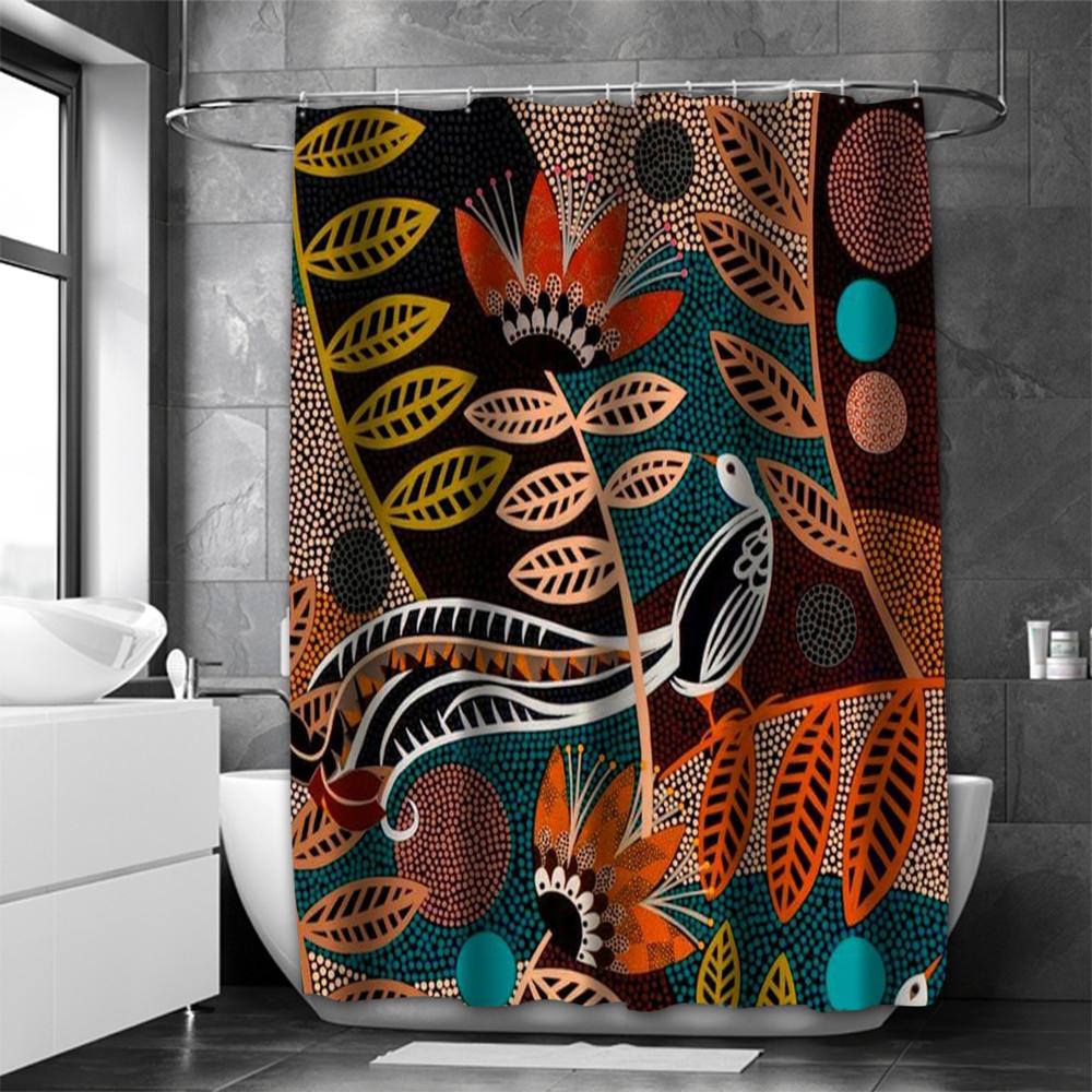tropical plant Bathing Curtain  Bathroom Shower Curtain Waterproof With 12 Hooks Home Deco Free Ship