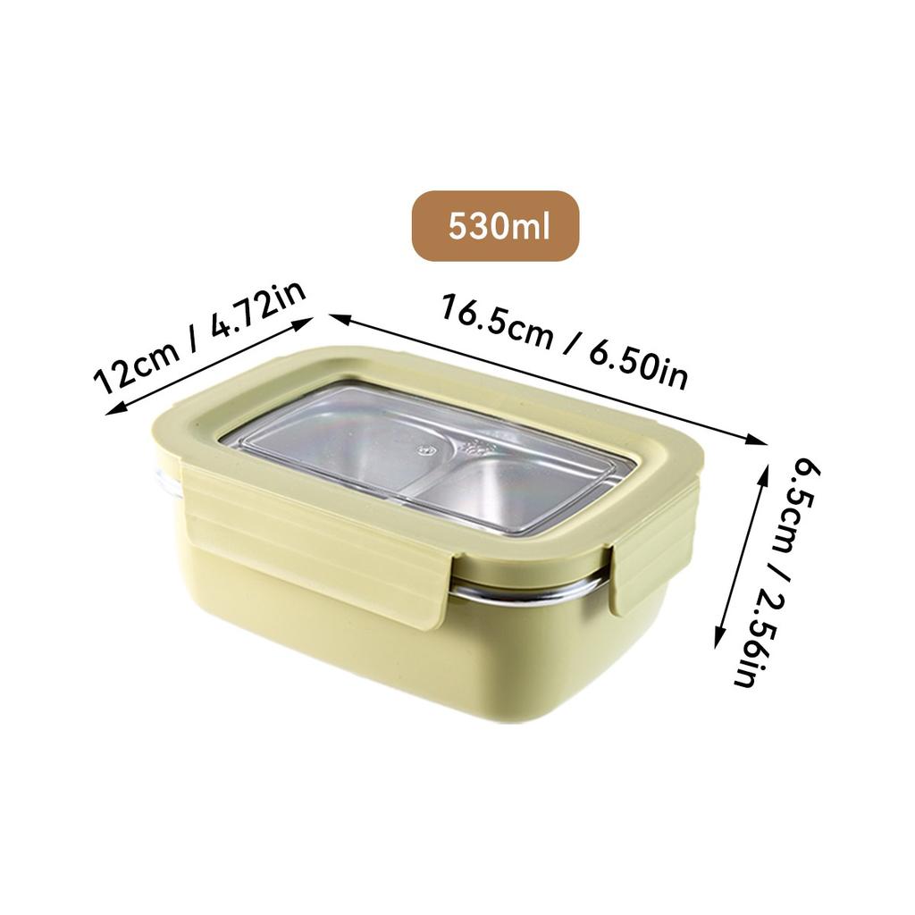304 Stainless Steel Bento Lunch Box For Kids Students Portable Sealed Fruit Salad Food Container With Compartment Microwave Safe