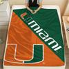 Miami Hurricanes Logo Print Flannel Blanket High Quality Warm Comfortable Cover for All Seasons Perfect for Gifts Home Decor