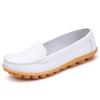 Shoes for Women Spring Large Size Genuine Leather Women's Shoes Round Toe Flat Casual Shoes for Women Non-slip Pregnant Women Bean Shoes for Women