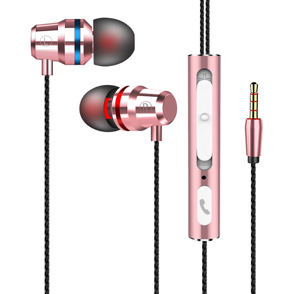 Samci Wired Earphones with Microphone and Remote Control Headphones Compact Sound Isolation Deep Bass Call Earphones Compatible with Samsung Huawei