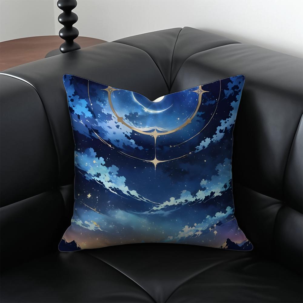 G-Galaxy Starry Sky Pillow Dreamy Decor Cushion Cushion Cover Pillow Case Anti-Dustmite Invisible Zipper Silky Plush Cushion