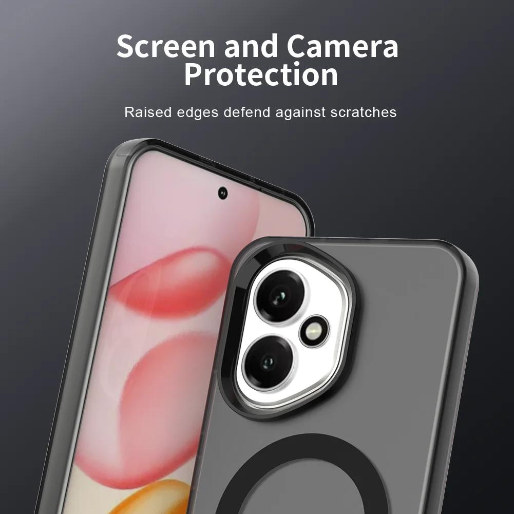 Luxury Magnetic Wireless Charging Case For Honor 400 Pro 400 Lite 5G Cover Candy Colors Transparent Back Shell Fundas Coque