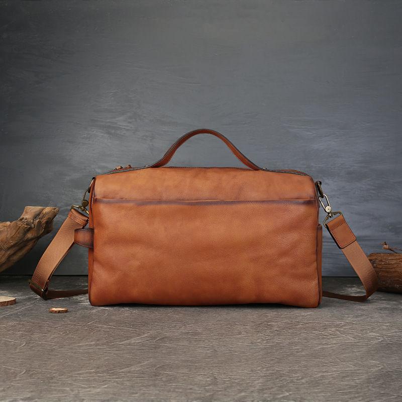 

Дорожные сумки из натуральной кожи для мужчин и женщин, большой вместимости, сумки через плечо винтажного дизайна 39*25*16cm коричневый