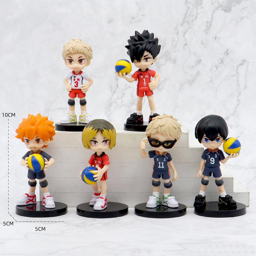 Haikyuu Volleyball Shoyo Hinata Action Figure Q Version Tobio Kageyama Koutsrou Figurine PVC Collection Doll Gift Kid Toy