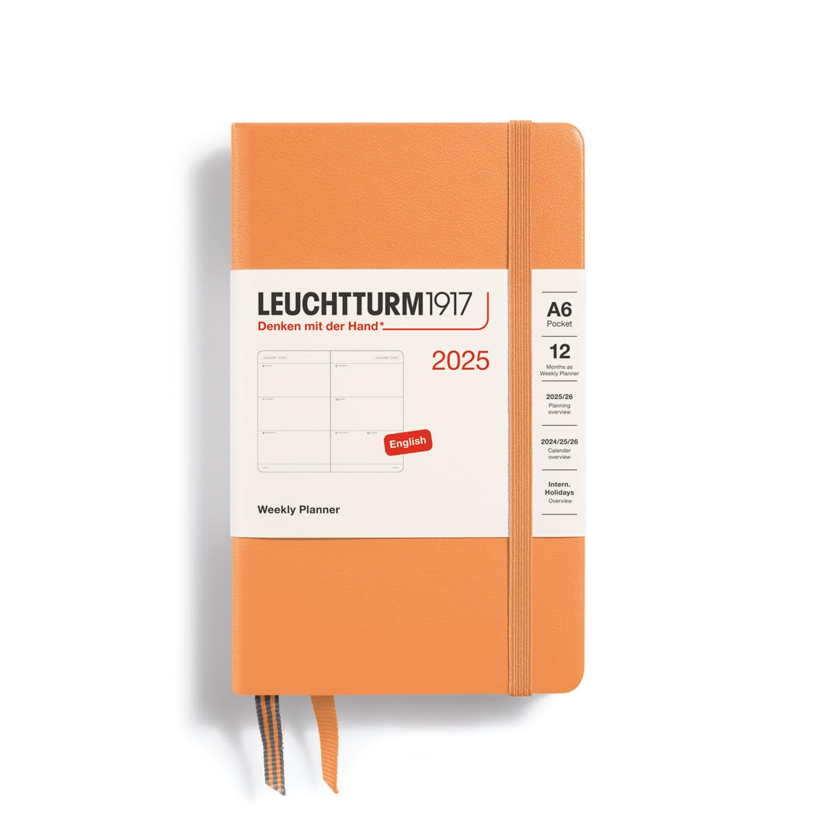 

Leuchtturm 2025 January Officially Imported Planner, Start, A6, Weekly, Horizontal, Apricot, 370779, абрикосовый