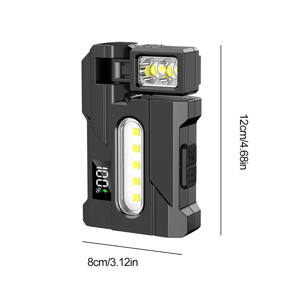Multifunctional LED Work Light Rechargeable Flashlight Outdoor Torch Portable Pocket Light Magnetic Repair Lamp Ajustable Angle