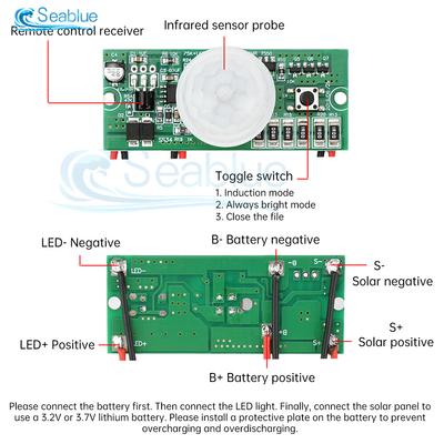 Automatic Control Lamp Board Solar LED Driver Board Multi-function Practical Creative Human Body Induction with Remote Control