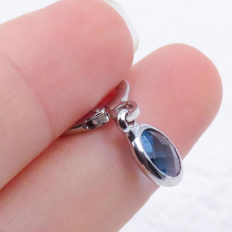 Ovale blaue Kristallohrringe für Damen mit Nischen-High-End-Mode, geometrische Ohrringe, Modeohrringe