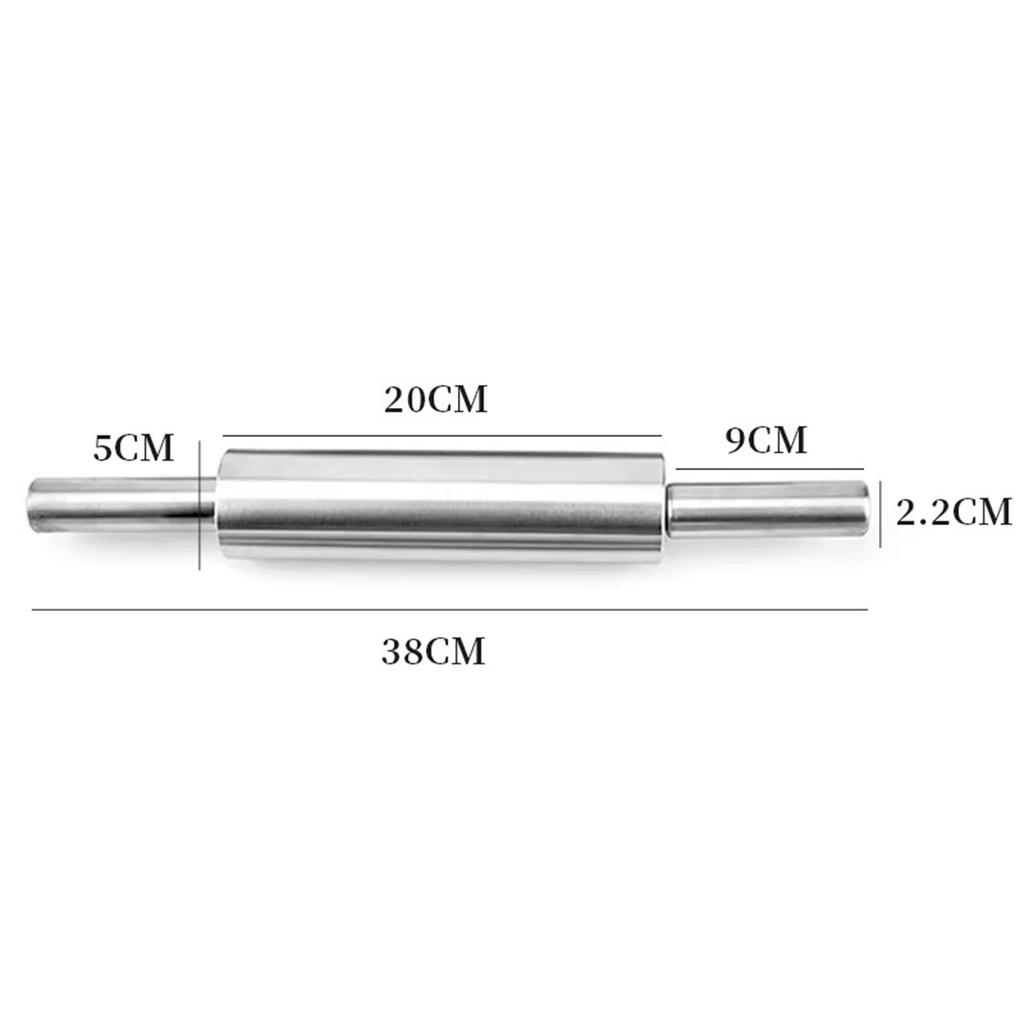 Stainless Steel Rolling Pin Non-stick Pastry Dough Roller Bake Pizza Noodles Dumpling Cookie Pie Making Baking Tool For Kitchen