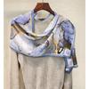 Light Luxury Astrolabe Silk Silk Scarf Spring And Autumn Medium And Long Bow Mulberry Silk Streamer Holiday Gift