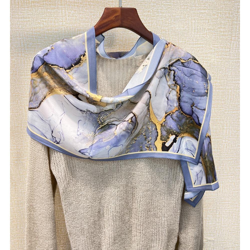 Light Luxury Astrolabe Silk Silk Scarf Spring And Autumn Medium And Long Bow Mulberry Silk Streamer Holiday Gift