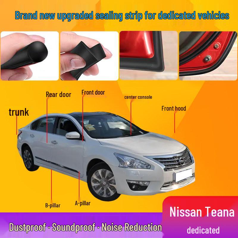 Nissan Teana/President Door Sealing Strip - Sound Insulation & Dustproof Rubber for Quiet Ride 08-12 Teana Four-Door Package