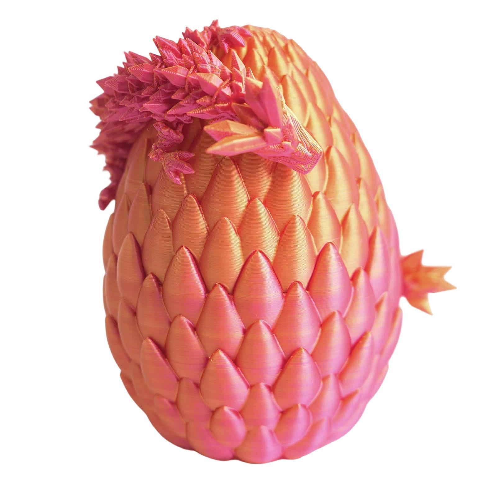 

Таємничий костюм дракона з яйцем, надрукований на 3D-принтері дракон з яйцем, повний шарнірний гнучкий дракон із яйцями, надрукована на 3D-принтері іграшка в подарунок One Size червоний