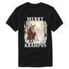 Retro Merry Krampus Christmas TShirt 100 Cotton ONeck Short Sleeve Summer Casual Mens Tshirt Size S3XL