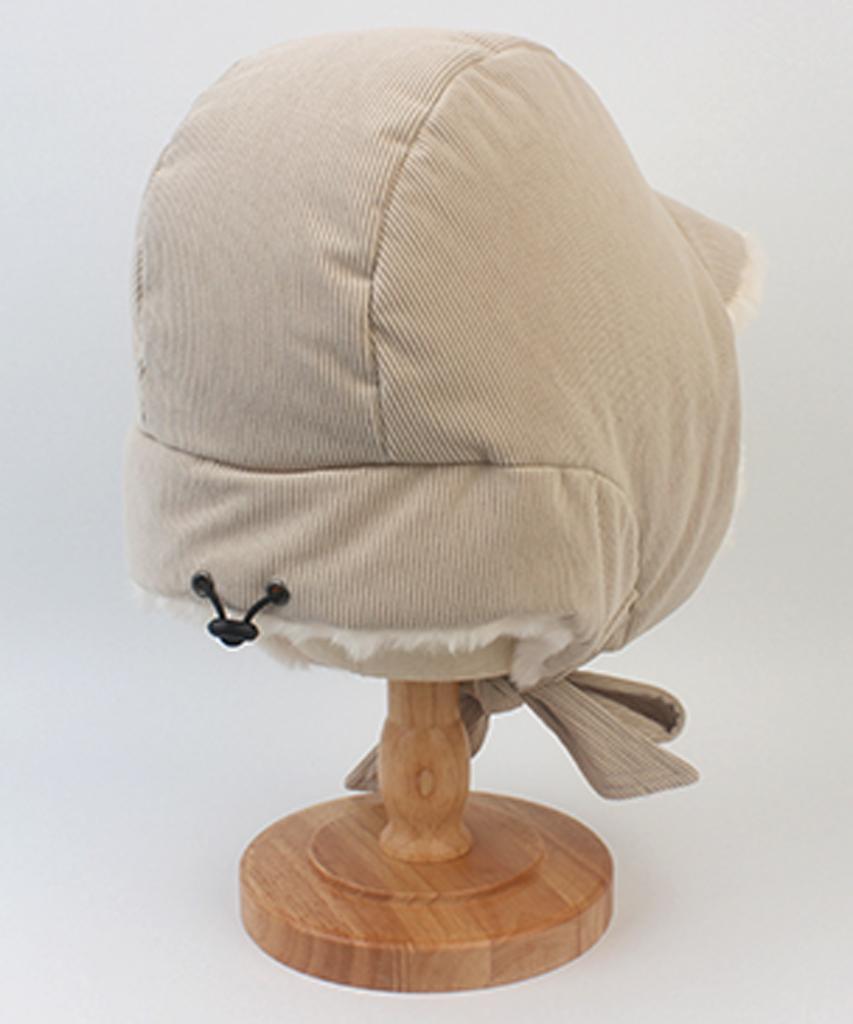 Yunibeosyeolkemiseuteuli Corduroy Fur Beige Balaclava Earflap Hat