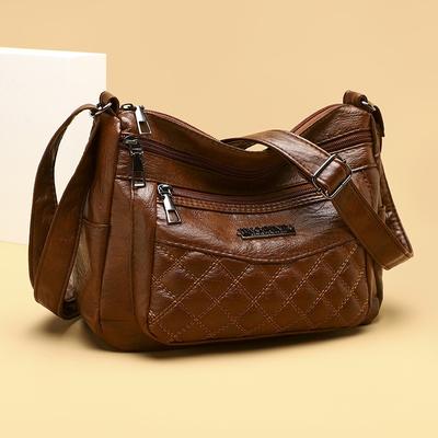 Damentasche Stickgarn Rhombus neu modisch mehrschichtig fließende Schultertasche Umhängetasche