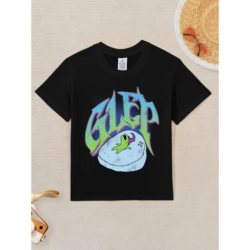 Tailles européennes Cartoon Rigolo Glep Coloré Vieux Dessin Animé Anglais T-shirt pour Enfants, Parfait pour les Filles