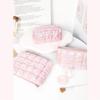 Iridescent Pink Puffy Makeup Bag With Bubble Grid Design Large Capacity For Travel Daily Cosmetic Storage