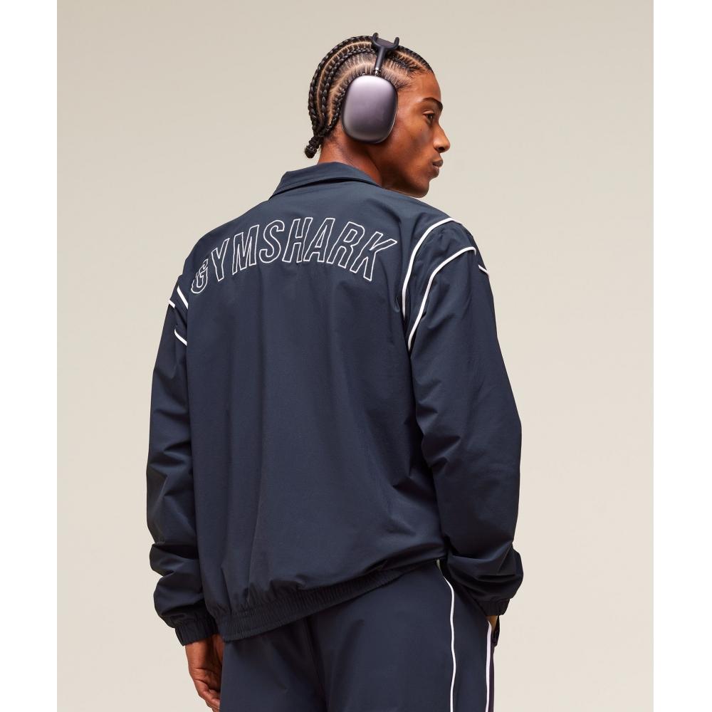 Gymshark Retro Crinkle Track Jacket Heavy Blue A2c1c Uctn