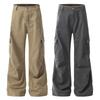 OREETA Vintage Washed Cotton Cargo Pants Men Women Straight Fit Casual Workwear Trousers