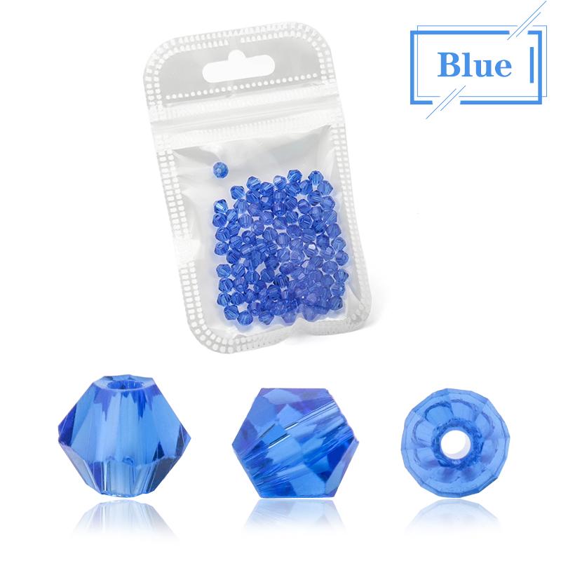 1000pcs  Wholesale Big Bag Colorful 4mm Bicone Crystal Beads Glass Beads Loose Spacer Beads Bracelet Jewelry Making Accessories