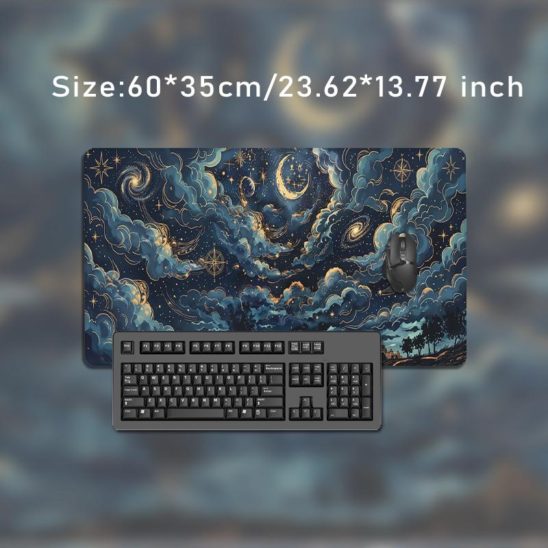 Mouse Pad Celestial Moon And Cloudscape Gaming XL HD Computer Mousepad XXL Natural Rubber Soft Non-Slip Computer Mice Pad