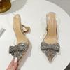 Sexy Crystal Women Pumps Diamond PVC Transparent High Heels Sandals Street Style Ladies Mules Shoes Zapatos De Mujer