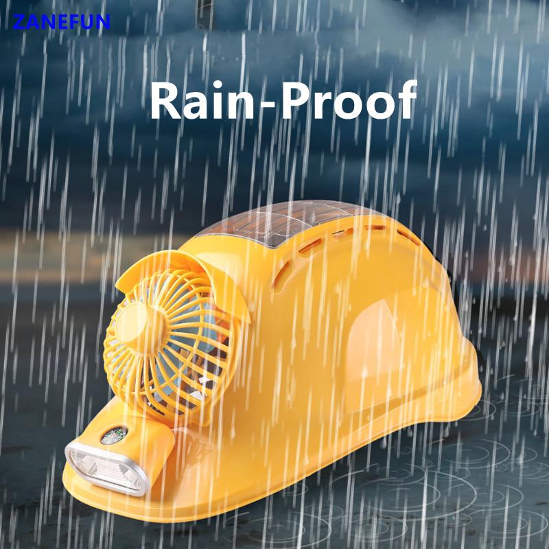 Safety Helmet With 2 Fans LED Headlight 10000mAh Rechargeable Battery Bluetooth Vented ABS Hard Cap Outdoor Work Helmet