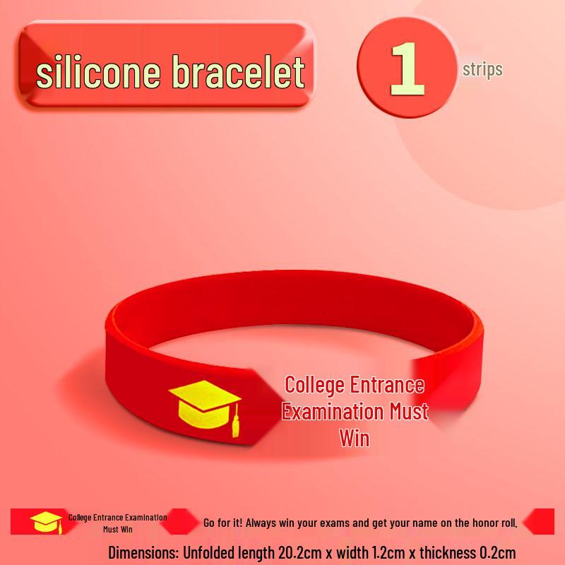 Motivational Exam Success Wristband: Lucky Silicone Bracelet for Students