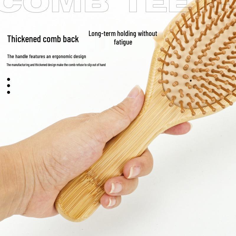 Nan Bamboo Comb Set for Kids: Air Cushion, Wide Tooth, and Pointed Tail Combs - Eco-Friendly and Gentle Massage.