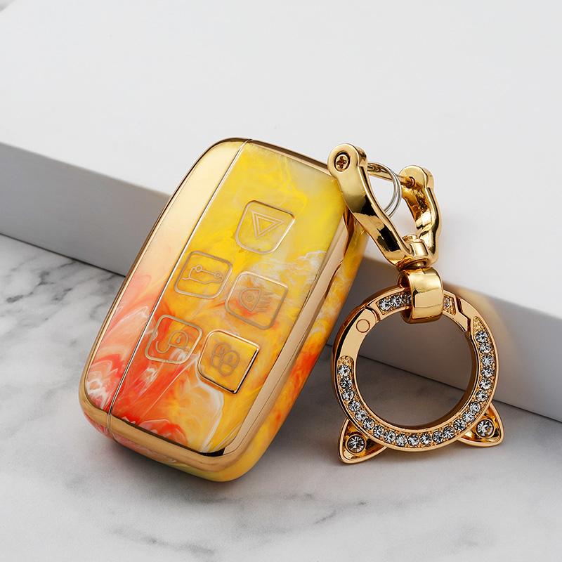 Free Sample TPU Jade Pattern Car Key Case Remote Control Protector Cover Compatible Land Rover Range Rover Sport Velar Discovery