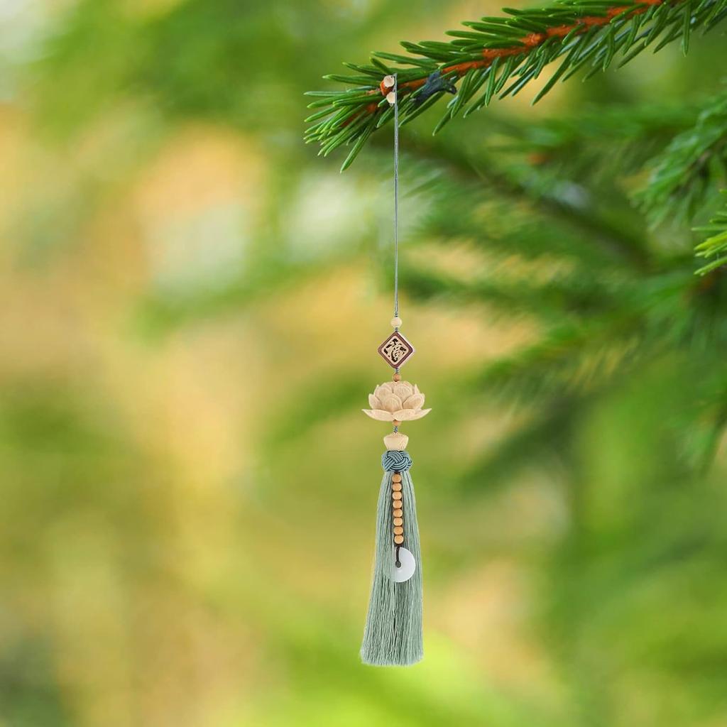 ARTIBETTER Lotus Flower Pendant Ornament Car Hanging Decoration with Chinese Character Fu, Premium Material, Portable, Unique Gift