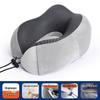 Crystal Velvet Memory Foam Travel Neck Pillow, Adjustable U-Shaped Pillow for Adults