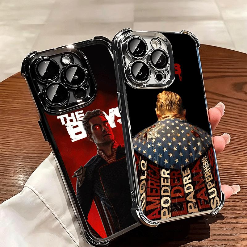 The Boys H-Homelander Plating Phone Case For Iphone 16 17 Pro Max Air 16E 14 15 Plus 12 13 Mini Anti-Fall Airabag Cover
